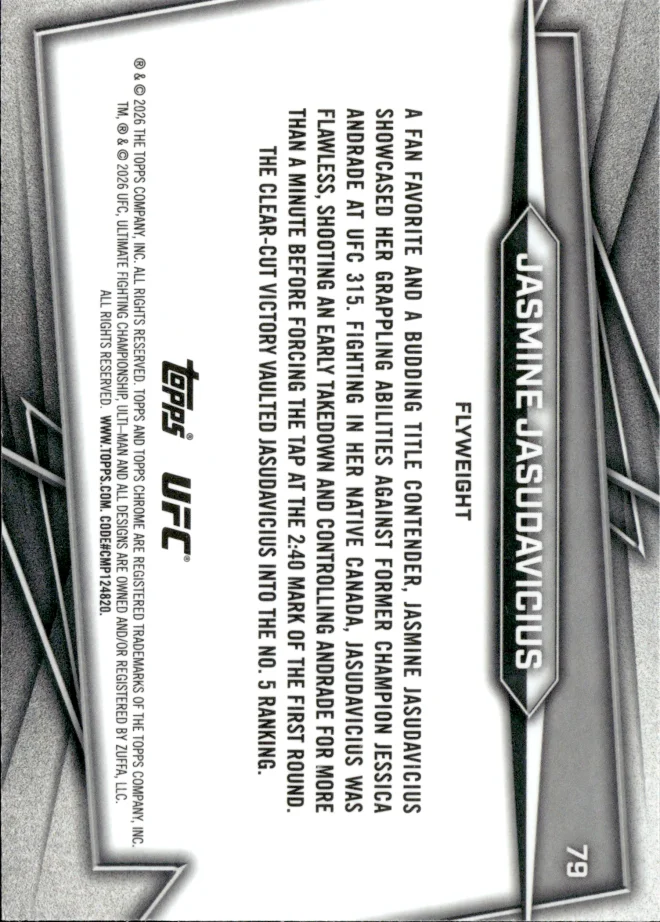 Jasmine Jasudavicius card back
