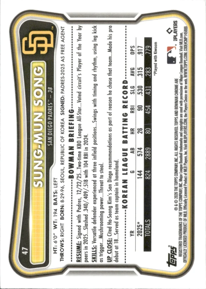 Sung-Mun Song card back