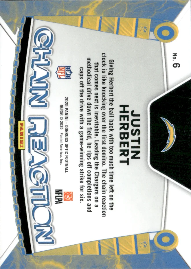Justin Herbert card back