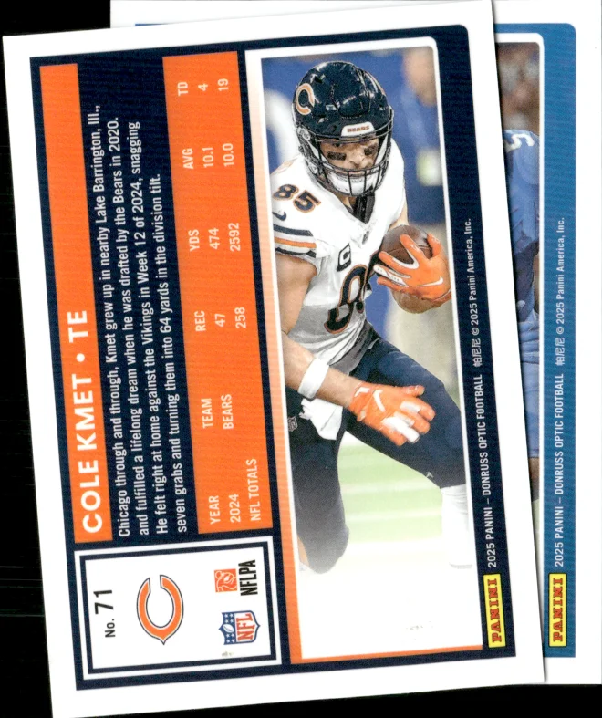 Cole Kmet card back