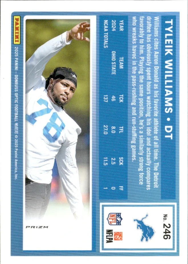 Tyleik Williams card back