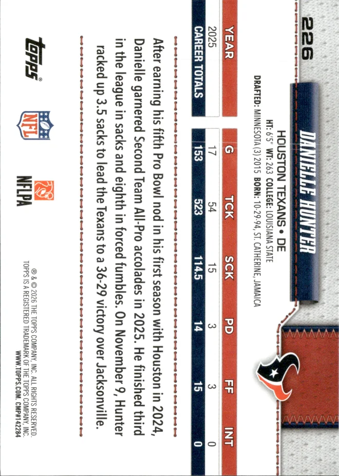 Danielle Hunter card back