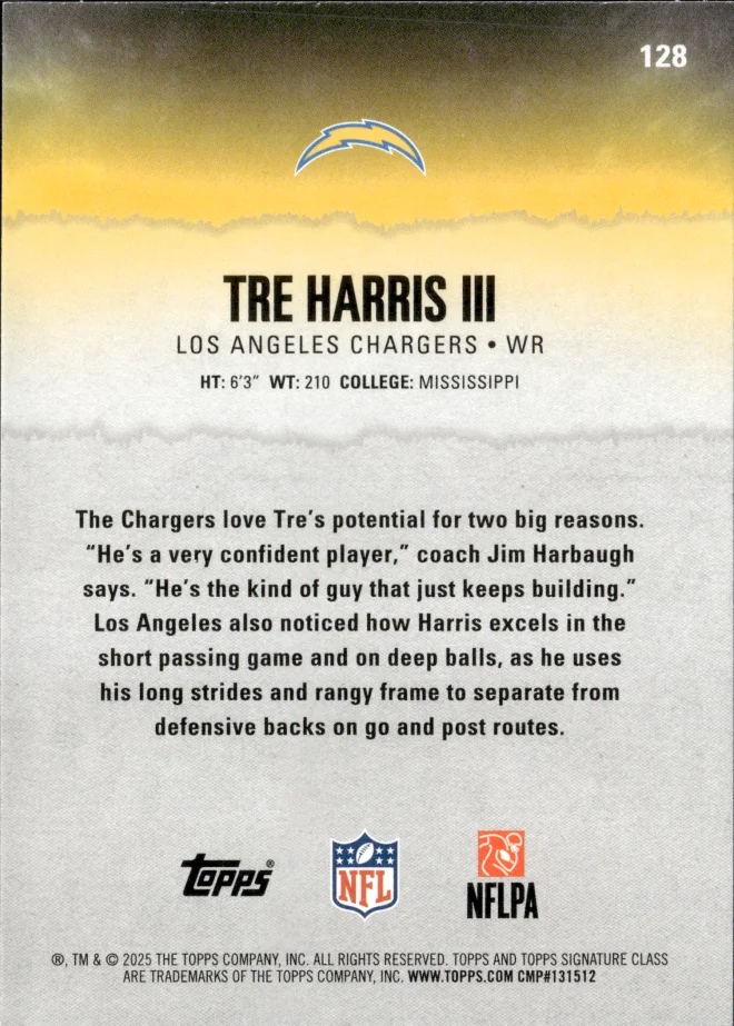 Tre Harris III card back
