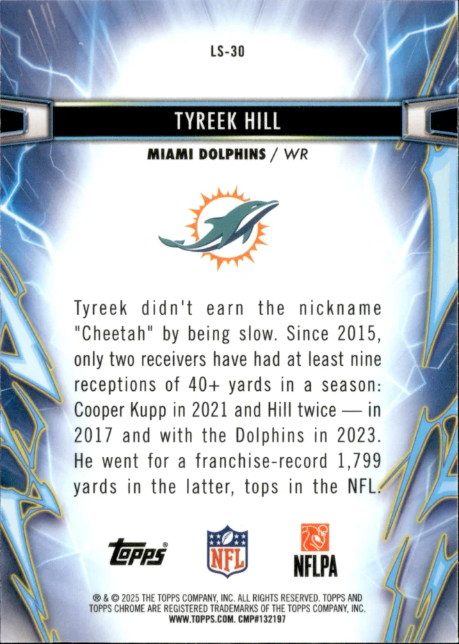 Tyreek Hill card back