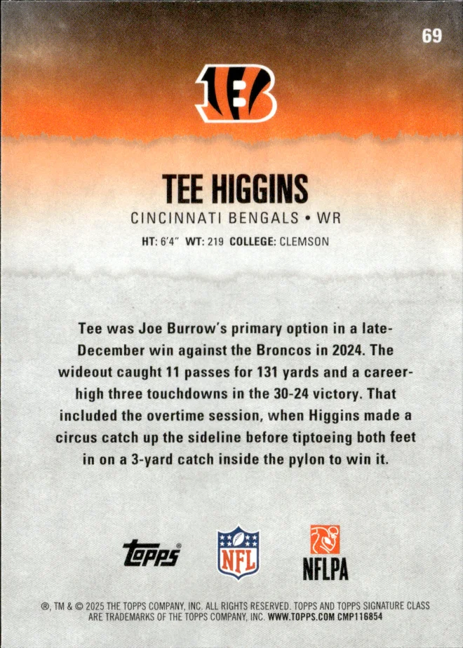 Tee Higgins card back
