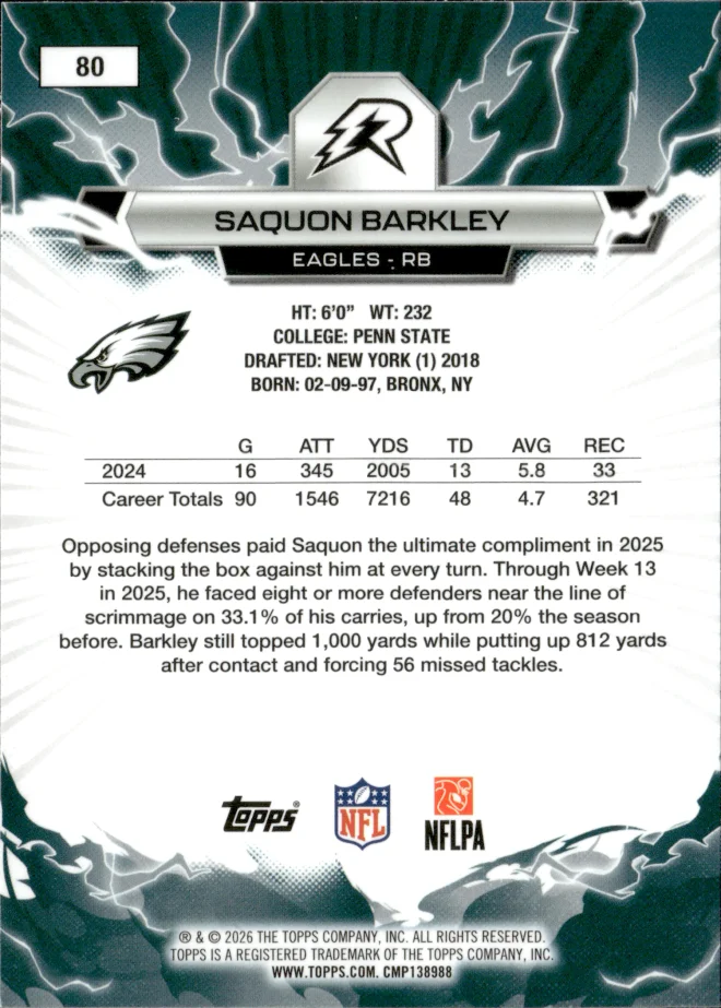 Saquon Barkley card back