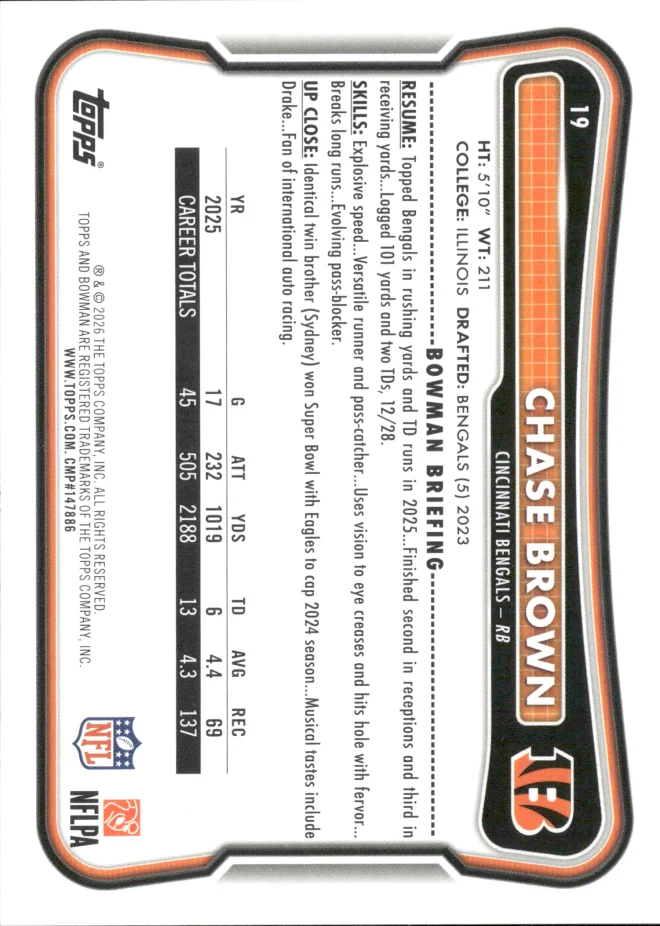 Chase Brown card back