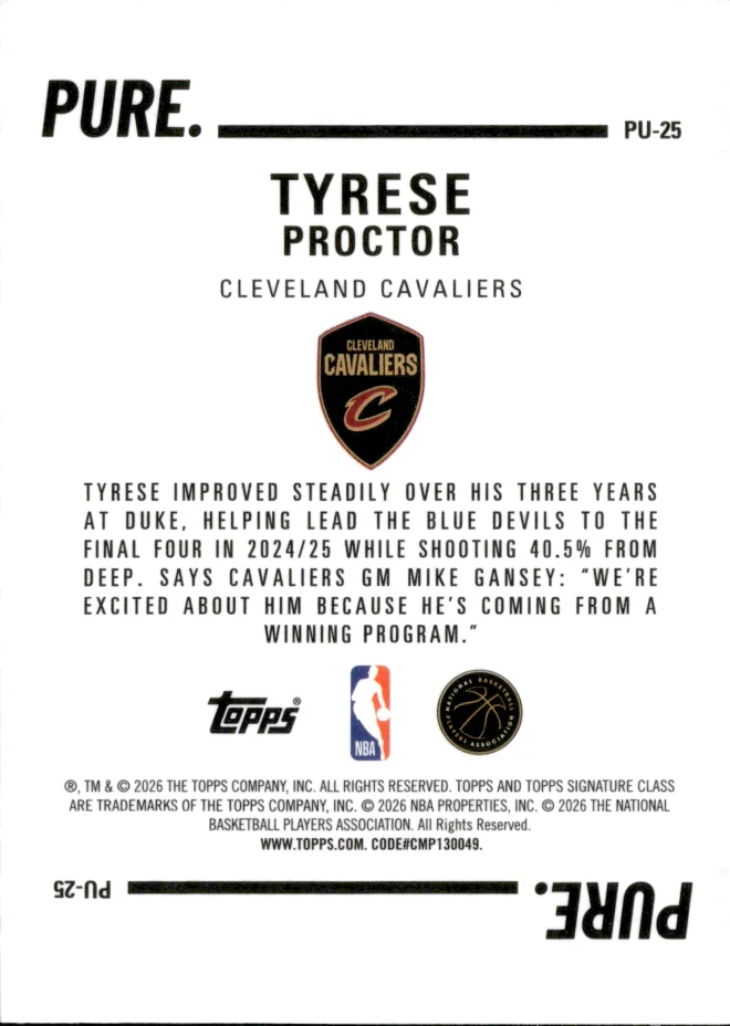 Tyrese Proctor card back