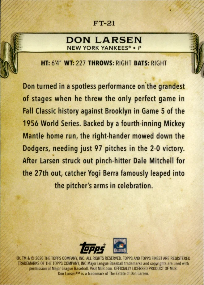 Don Larsen card back