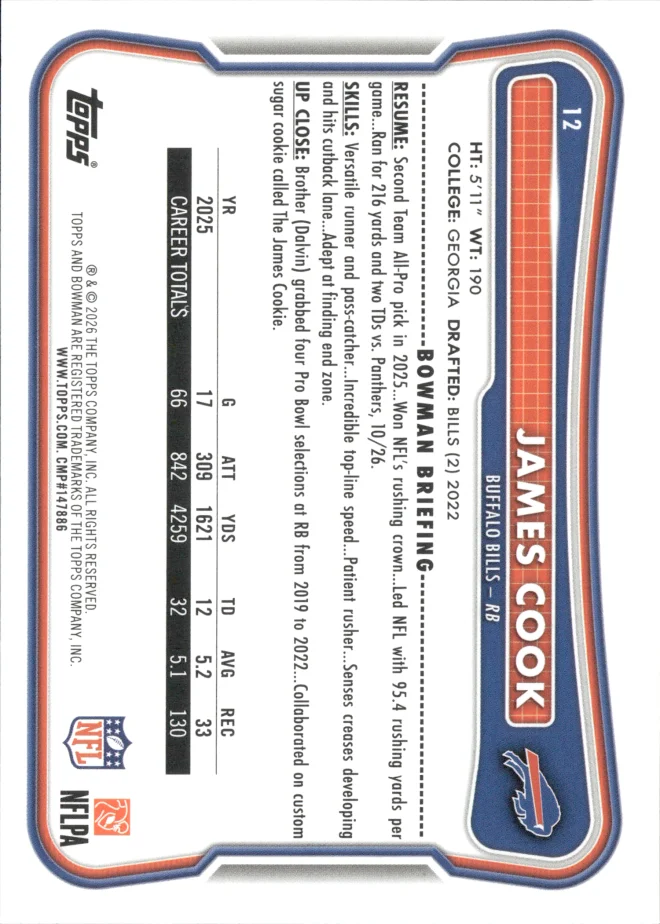 James Cook card back