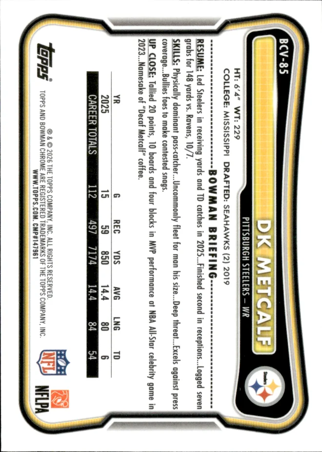 DK Metcalf card back
