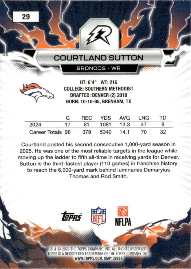 Courtland Sutton card back