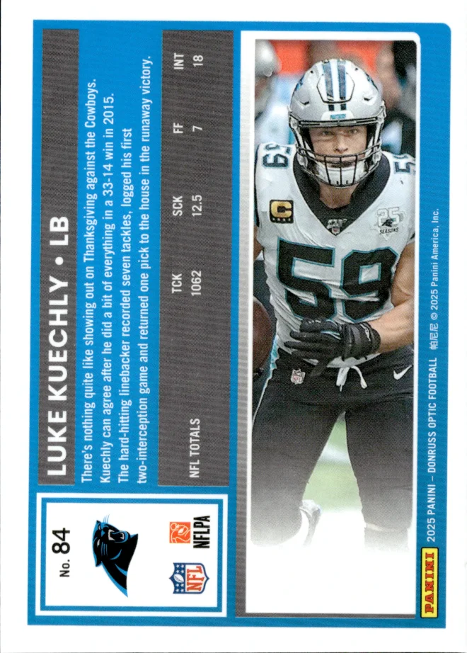 Luke Kuechly card back