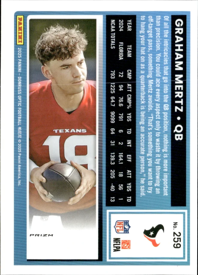 Graham Mertz card back