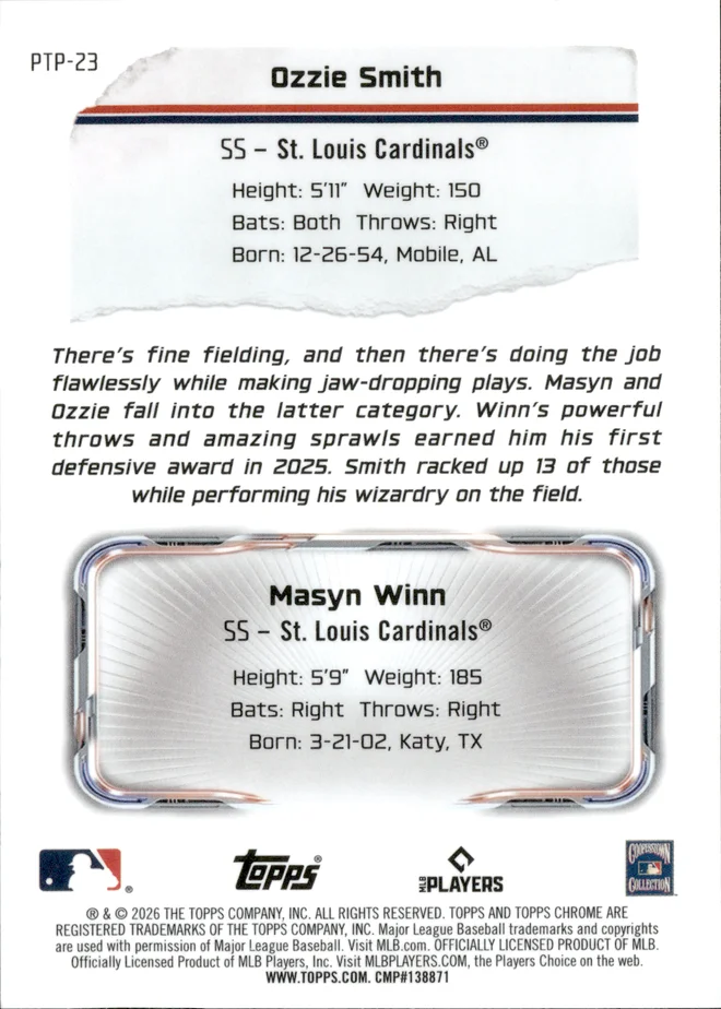 Ozzie Smith / Masyn Winn card back