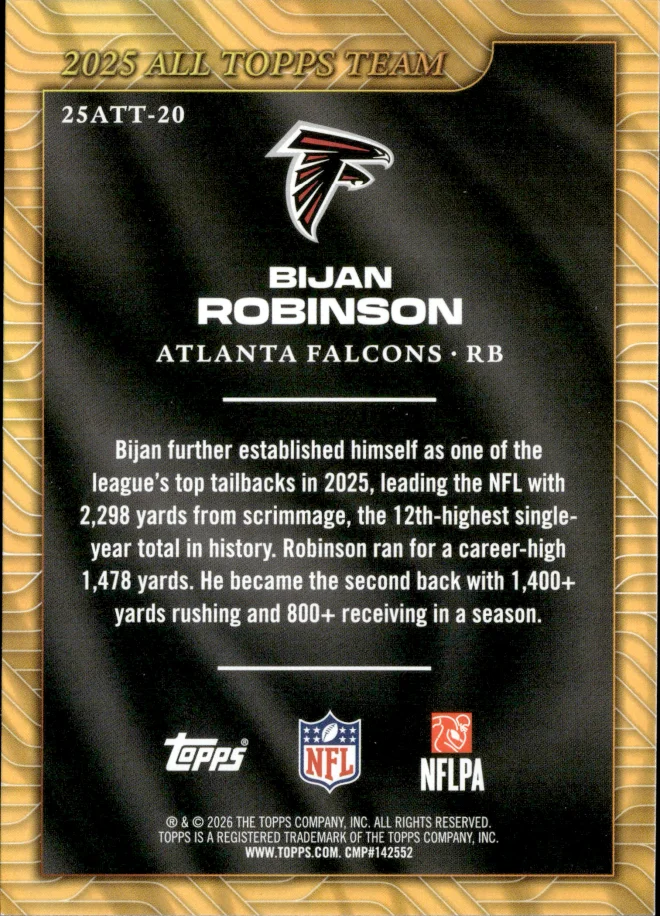 Bijan Robinson card back