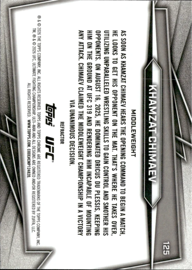 Khamzat Chimaev card back