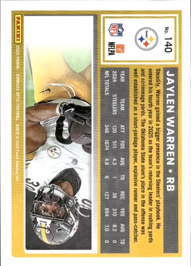 Jaylen Warren card back