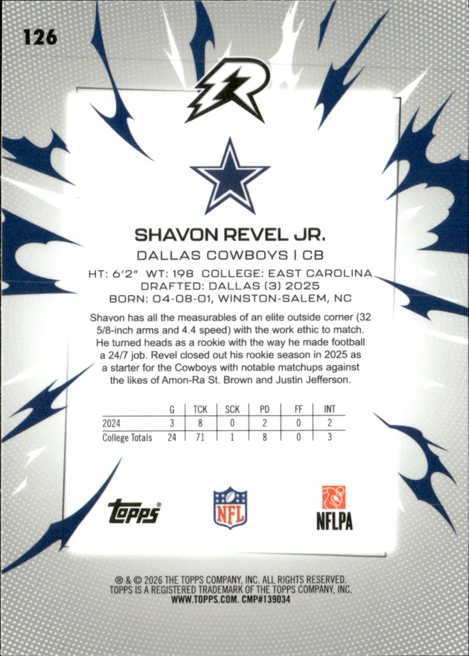 Shavon Revel Jr. card back