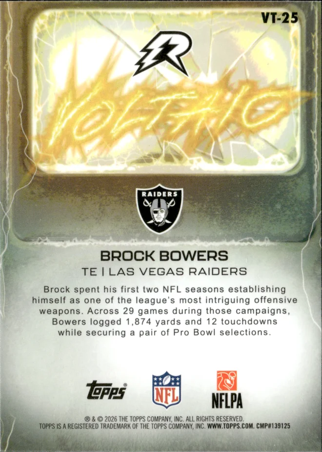 Brock Bowers card back