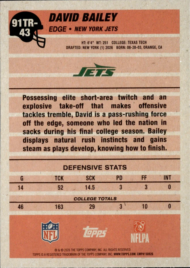 David Bailey card back