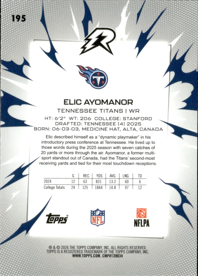 Elic Ayomanor card back