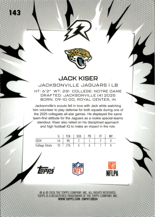 Jack Kiser card back