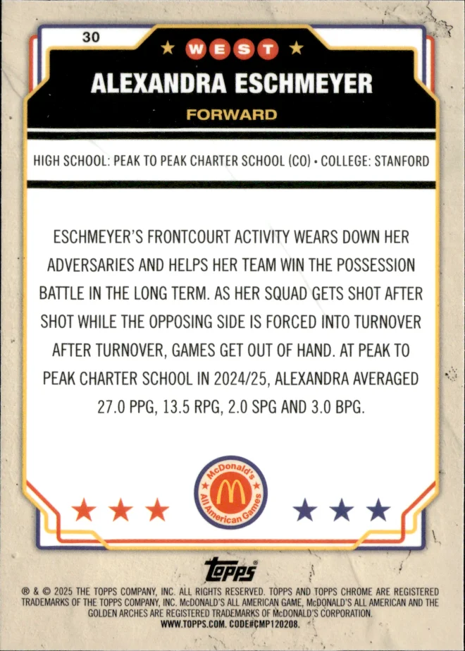 Alexandra Eschmeyer card back
