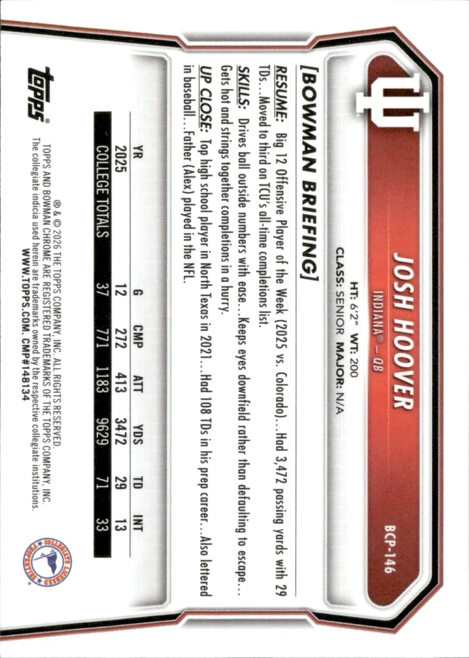 Josh Hoover card back