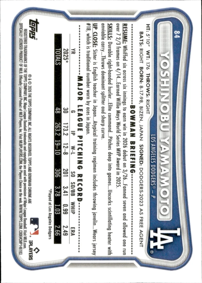 Yoshinobu Yamamoto card back
