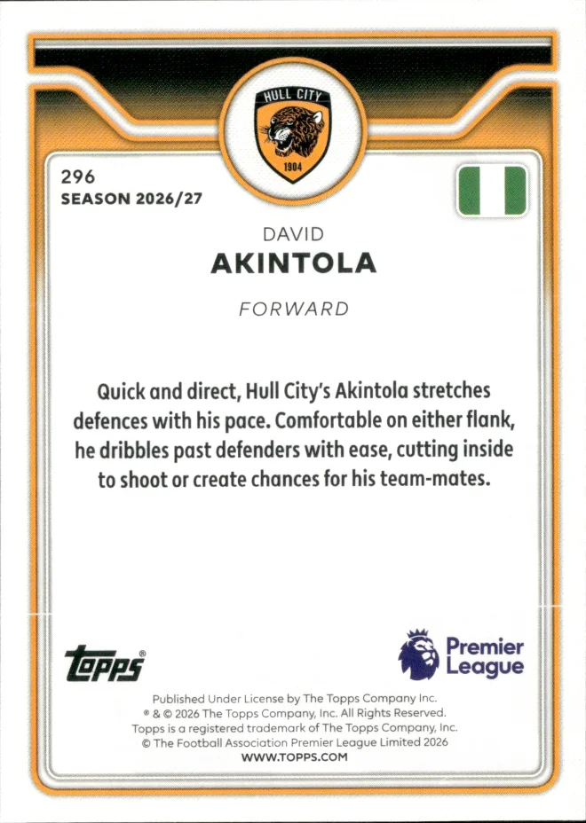 David Akintola card back