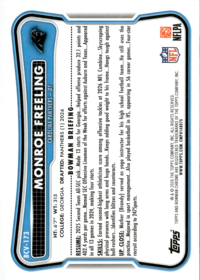 Monroe Freeling card back
