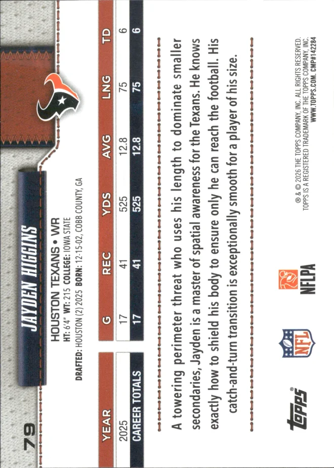 Jayden Higgins card back