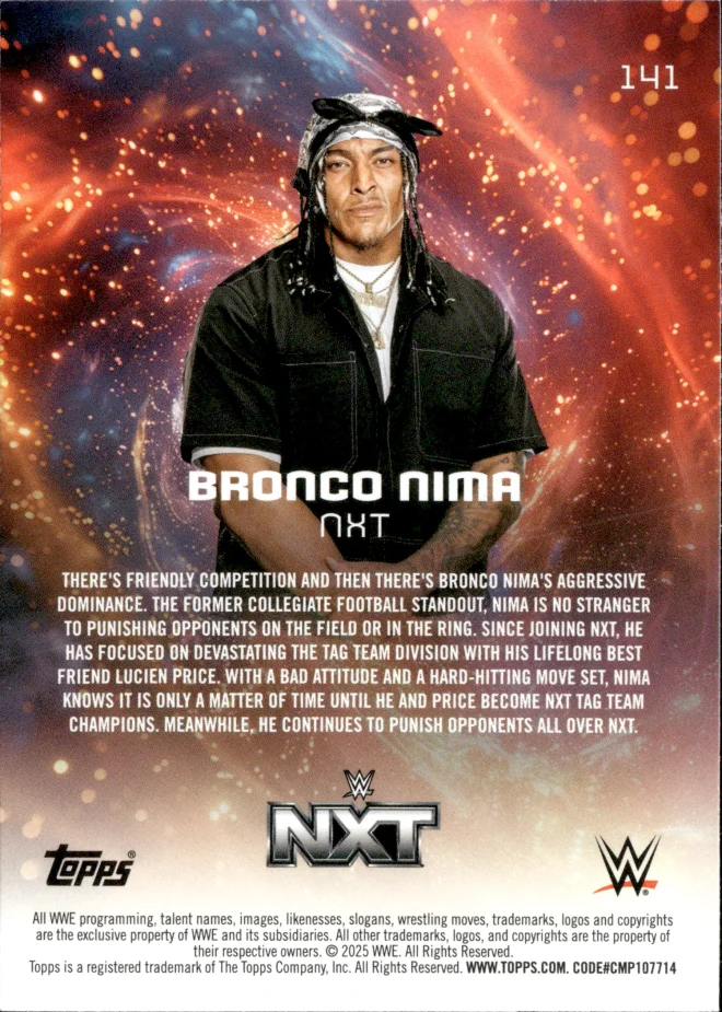 Bronco Nima card back