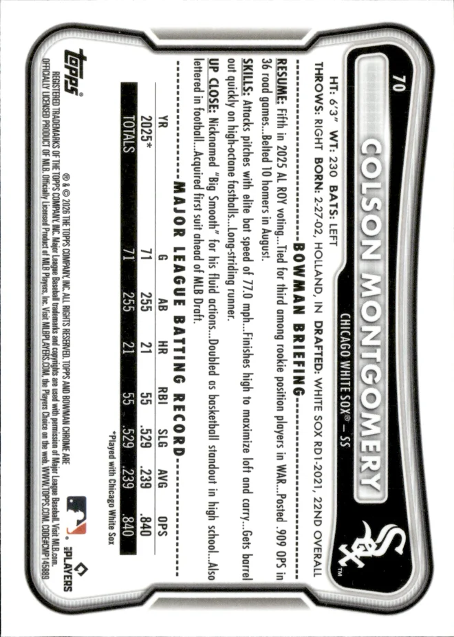Colson Montgomery card back