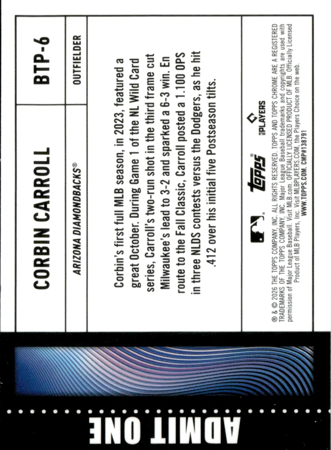 Corbin Carroll card back