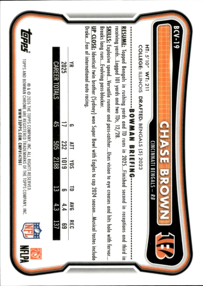 Chase Brown card back