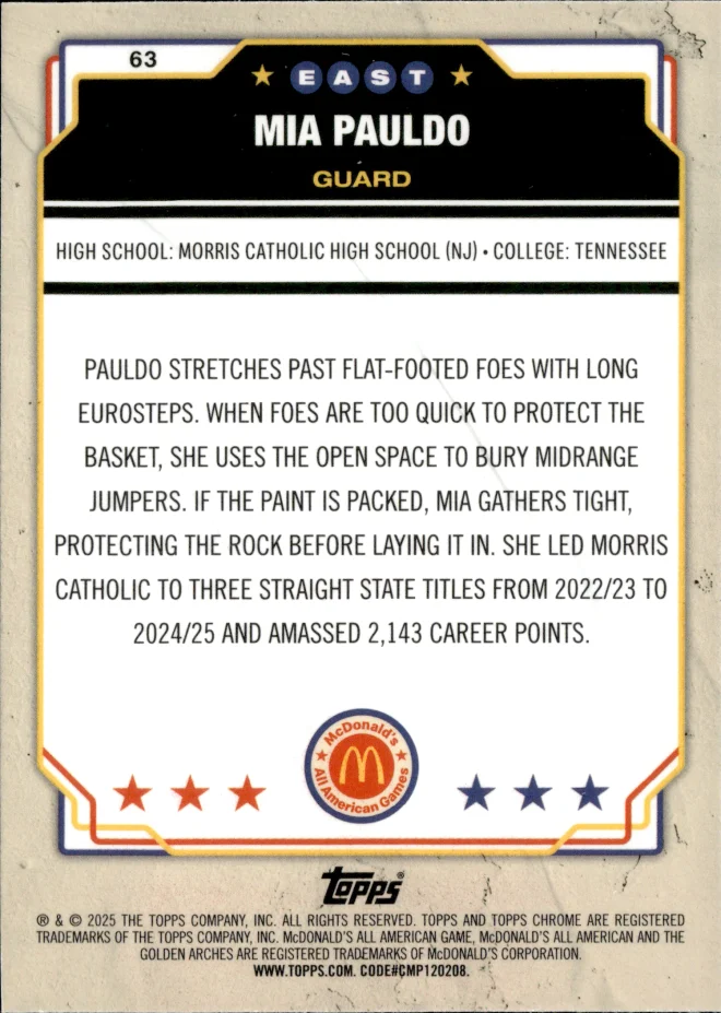 Mia Pauldo card back