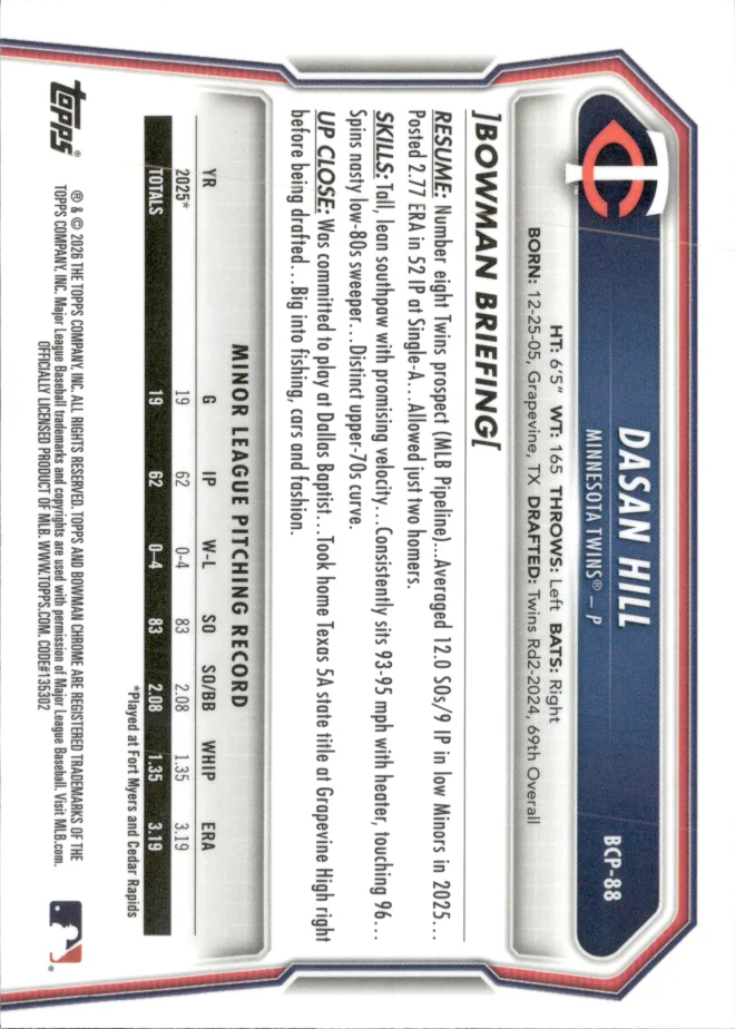 Dasan Hill card back