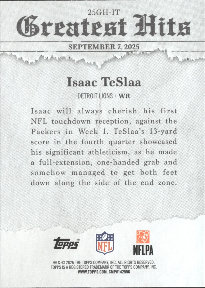 Isaac TeSlaa card back