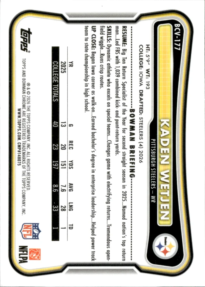 Kaden Wetjen card back
