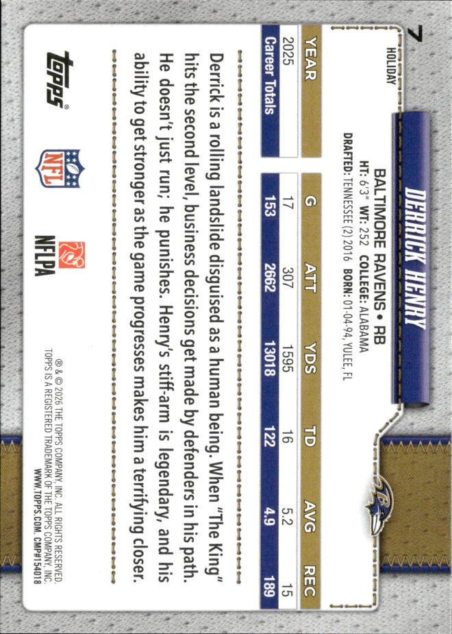 Derrick Henry card back