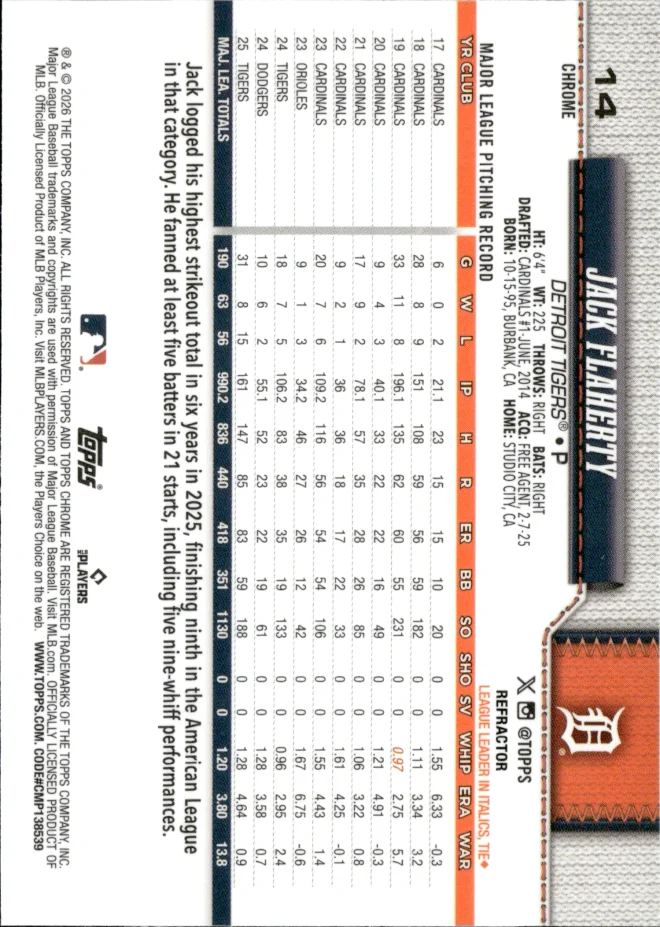 Jack Flaherty card back