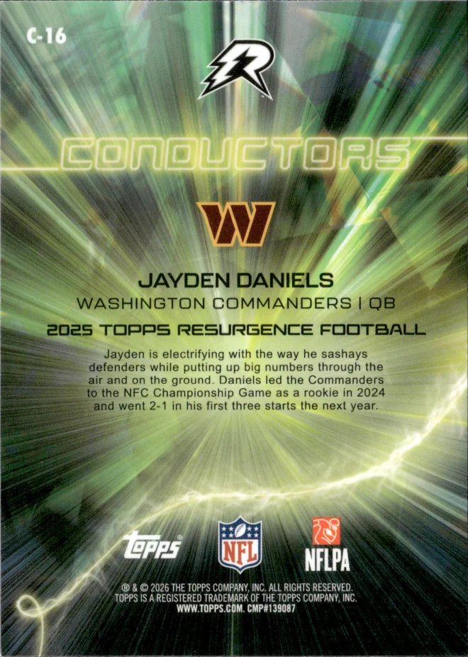 Jayden Daniels card back