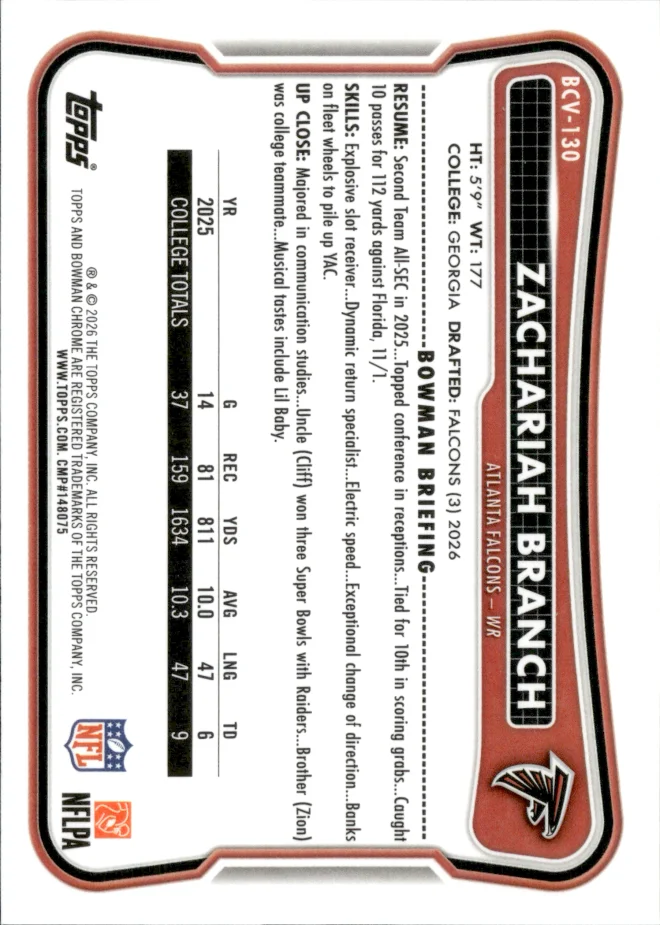 Zachariah Branch card back