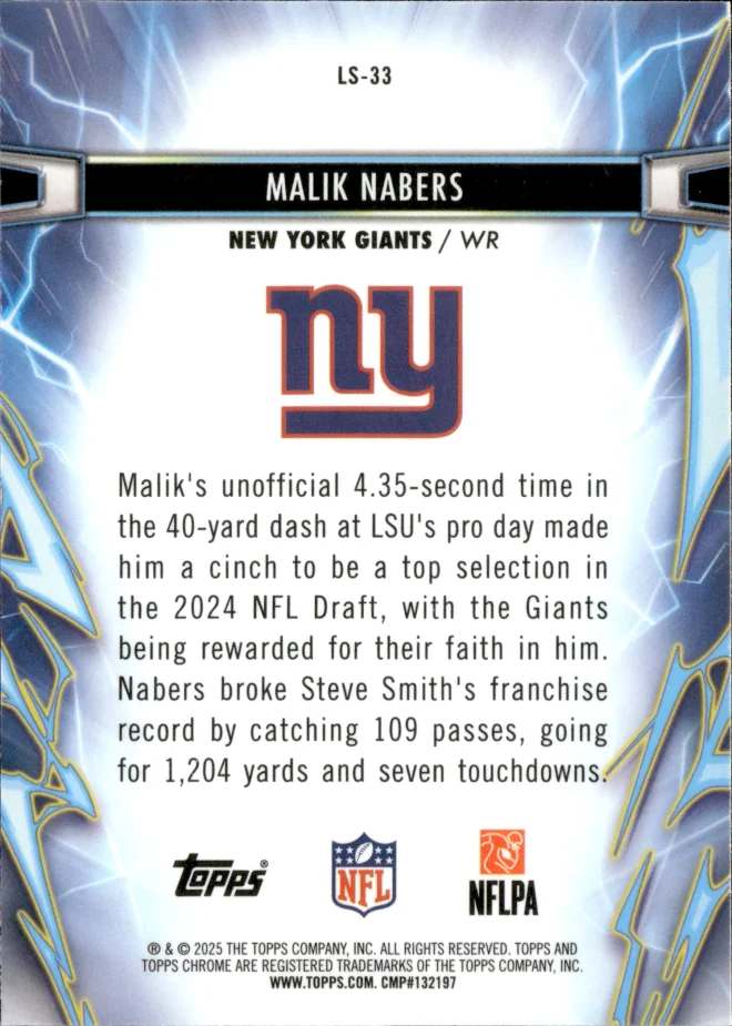 Malik Nabers card back
