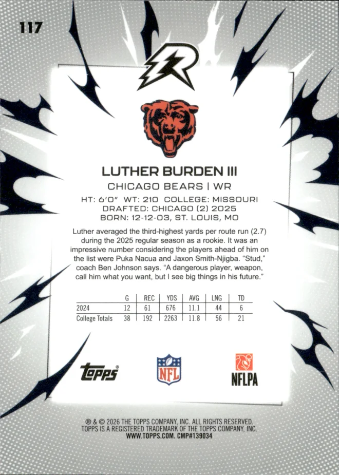 Luther Burden III card back