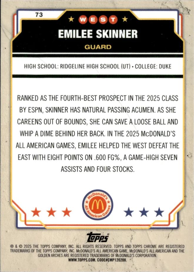 Emilee Skinner card back