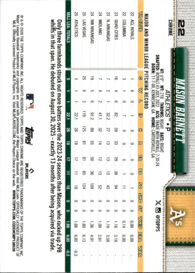 Mason Barnett card back