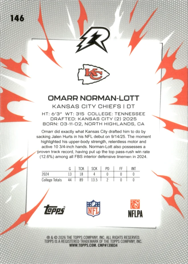 Omarr Norman-Lott card back